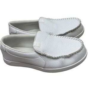 DC Loafers Mens Villain 2 Leather Shoes Size 14 White Skateboard Worn ONCE!